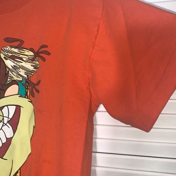 Vintage 90’s Orange Six Flags Theme Parks Graphic Tasmanian Devil T-Shirt Small - Picture 7 of 12